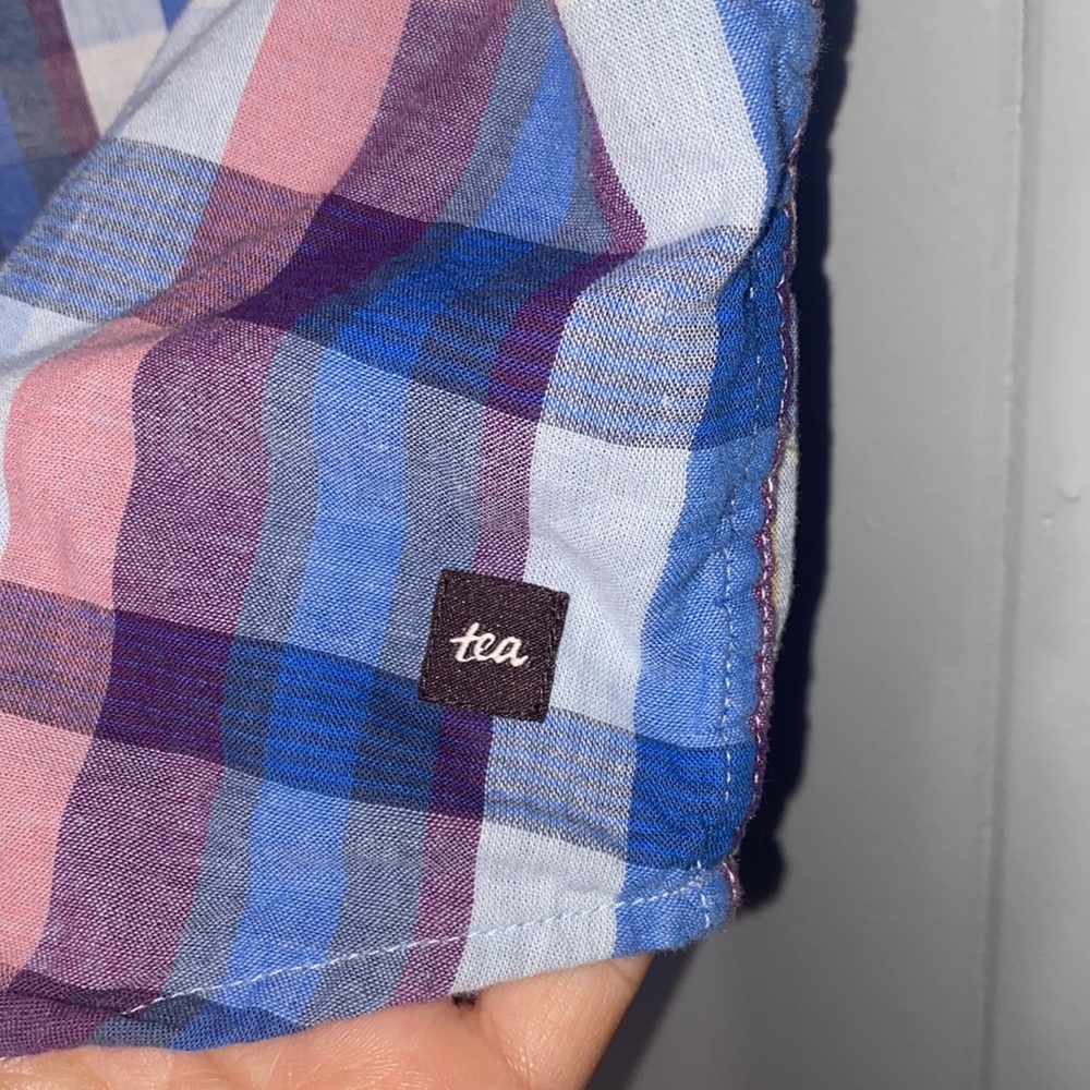 Tea Collection Boy’s Long Sleeve Plaid Button Up Size 10 - Picture 5 of 7